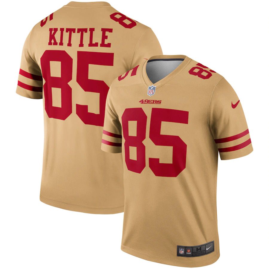 Men San Francisco 49ers #85 George Kittle Nike Gold Inverted Legend NFL Jersey